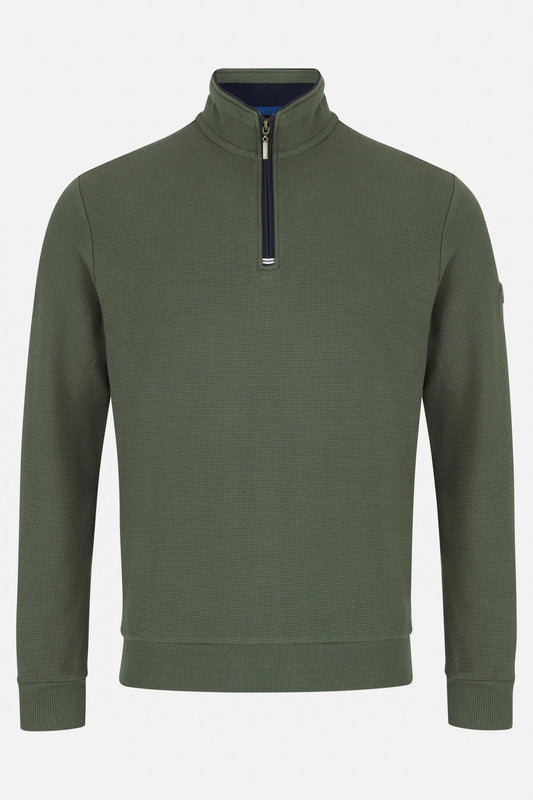 Benetti Walter Jersey 1/4 Zip Jumper - Forest