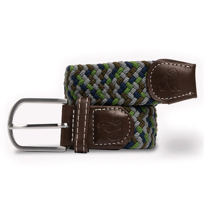 Swole Panda Woven Belt - Green/Blue Zigzag