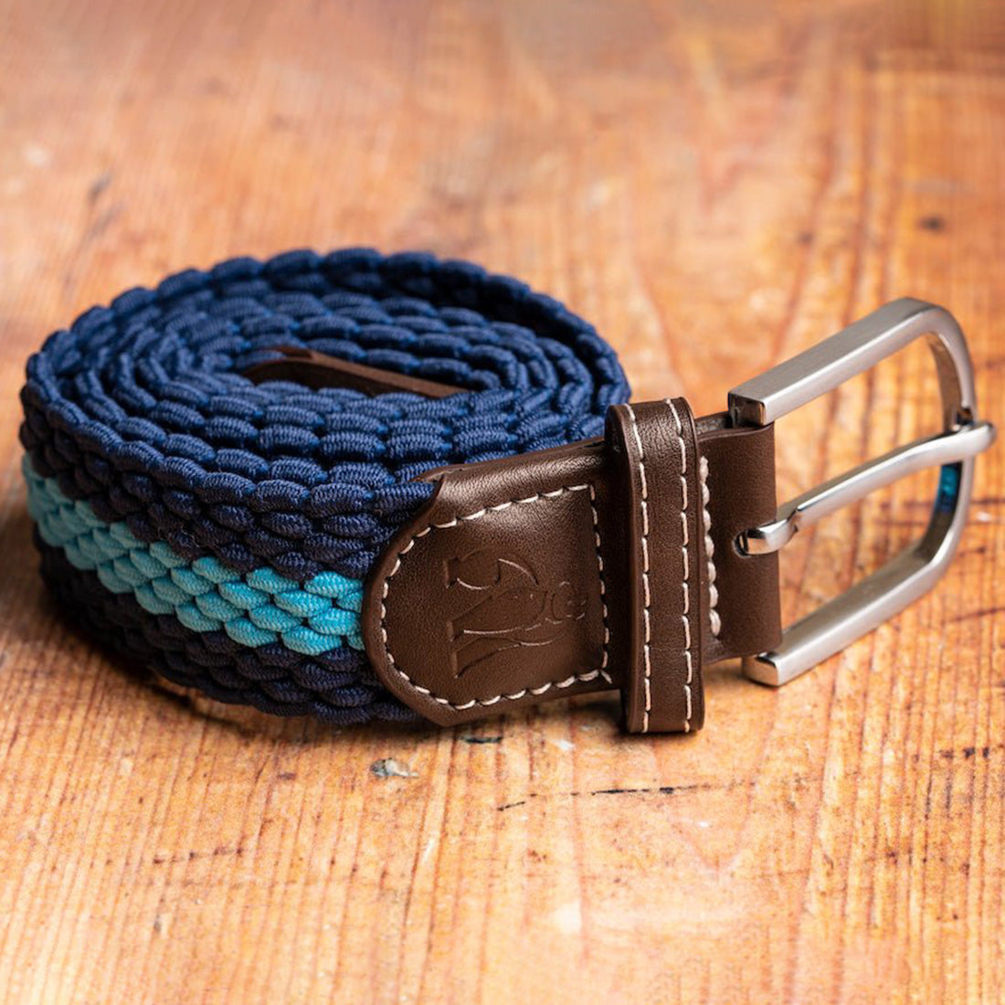 Swole Panda Woven Belt - Sky Blue Stripe