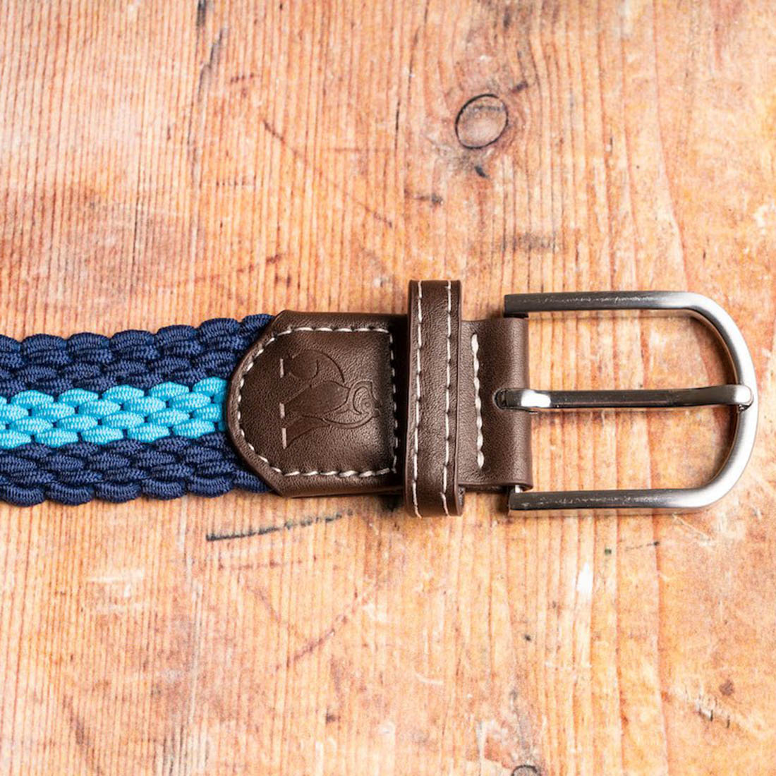 Swole Panda Woven Belt - Sky Blue Stripe