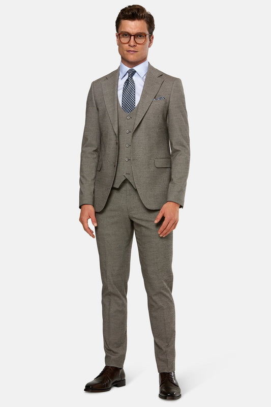 Benetti Lotus Tailored Fit 3pc Suit - Brown