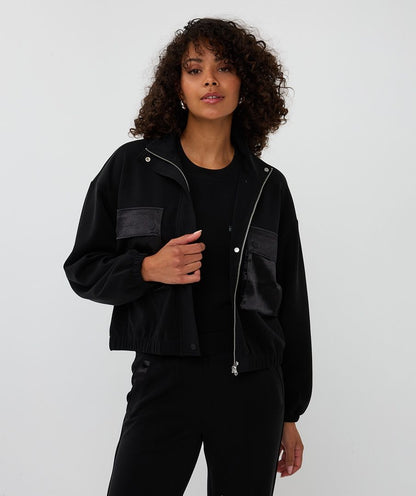 Esqualo Cardigan Bomber - Black