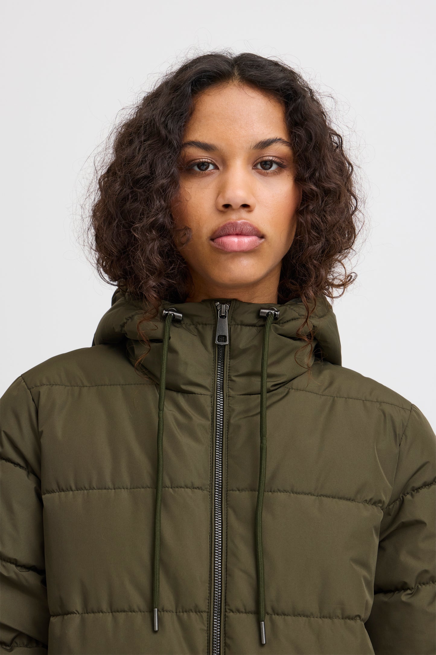 ICHI  IHZELANA Puffa Jacket - Khaki