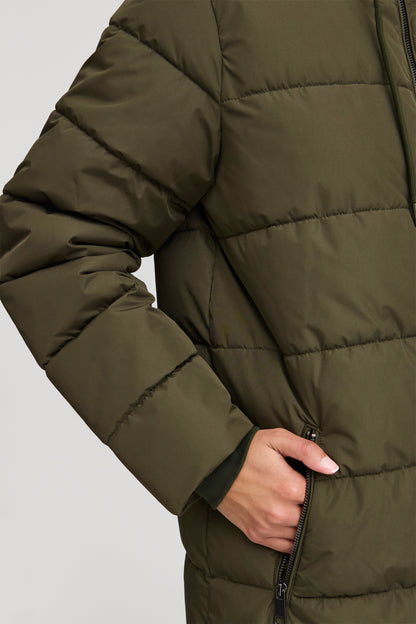 ICHI  IHZELANA Puffa Jacket - Khaki