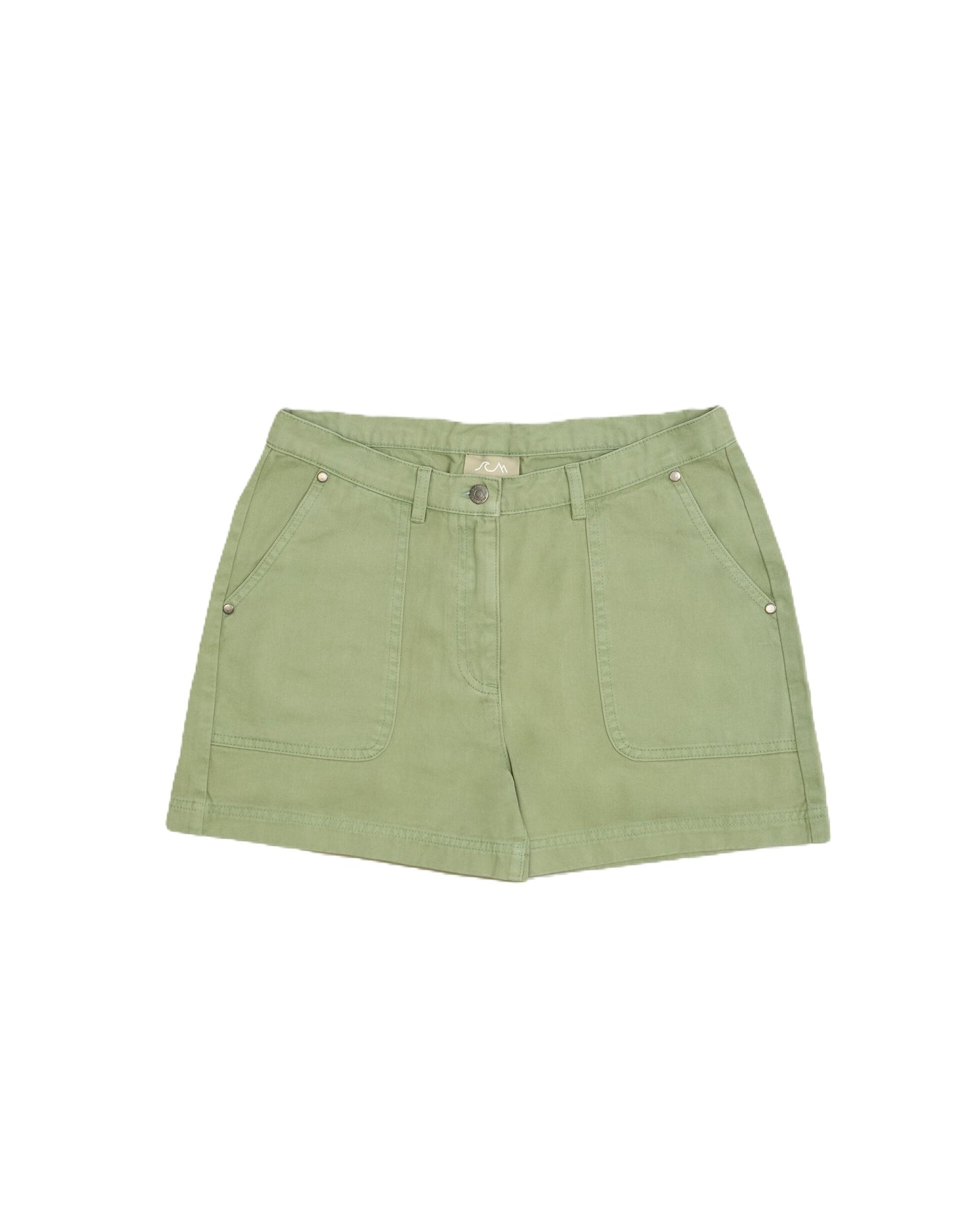 Green shorts on a white background