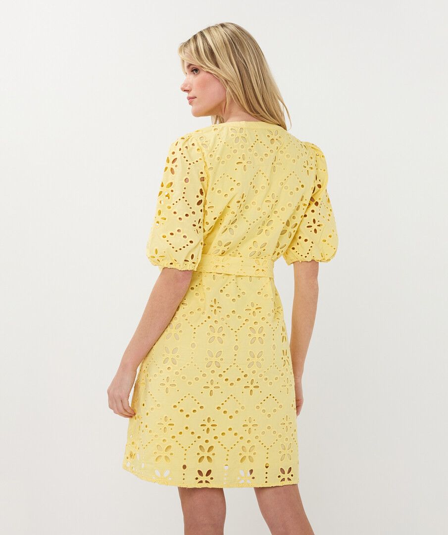 Esqualo Broderie Anglaise Dress - Lemon