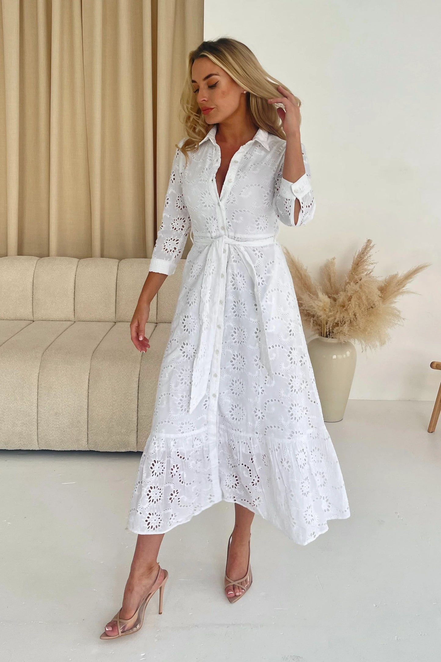 Girl In Mind Michelle Broidery Maxi Dress - White