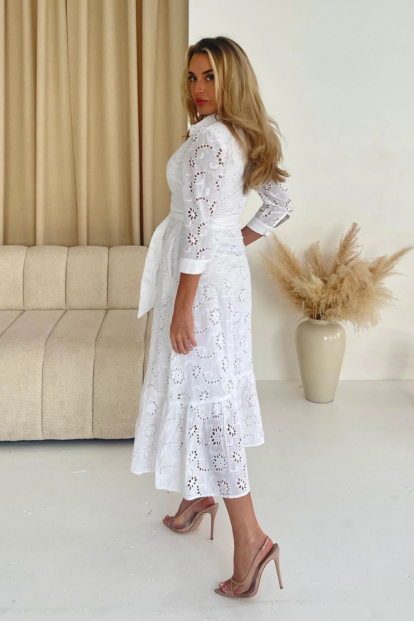 Girl In Mind Michelle Broidery Maxi Dress - White