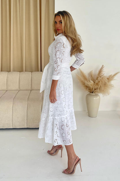 Girl In Mind Michelle Broidery Maxi Dress - White