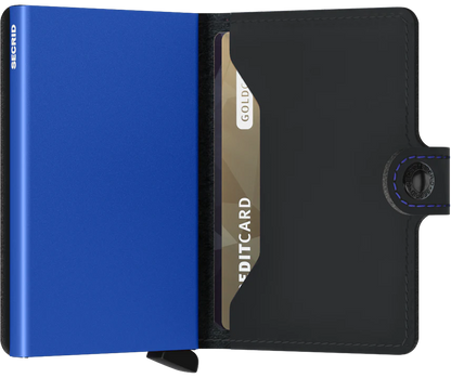 Secrid Miniwallet - Matte Black & Blue
