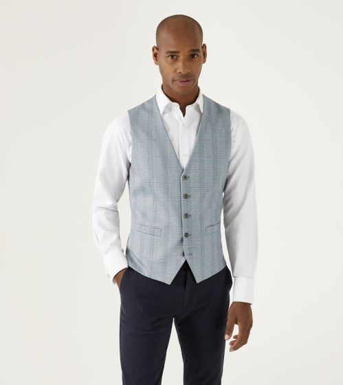 Skopes Montalvo Waistcoat - Light Green Check