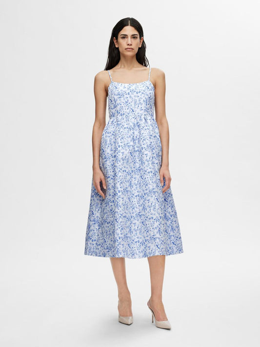 Selected Femme Selma Midi Dress - Sky Blue