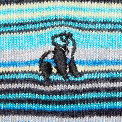 Swole Panda Bamboo Socks - Stripped Navy