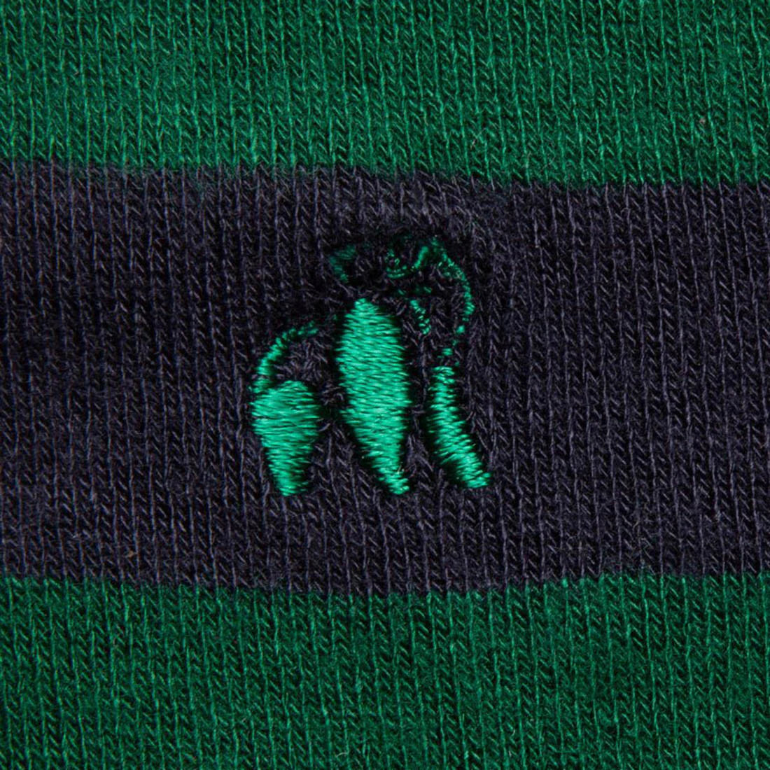 Swole Panda Bamboo Socks -  Green and Navy Stripped