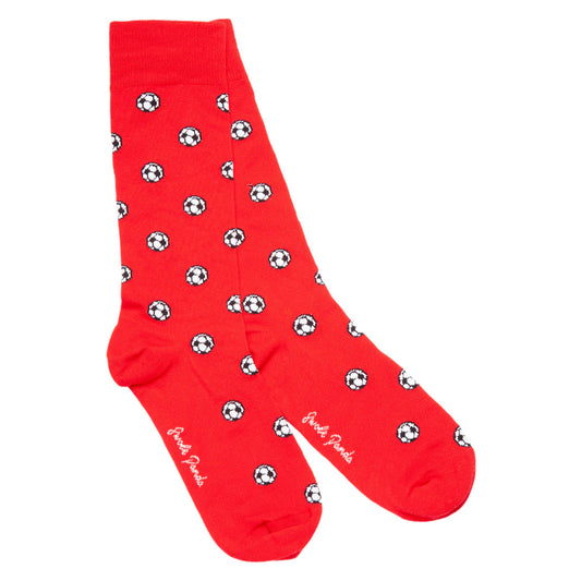 Swole Panda Bamboo Socks - Red Football