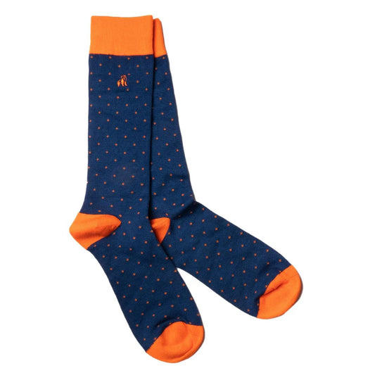 Swole Panda Bamboo Sock - Navy Dot