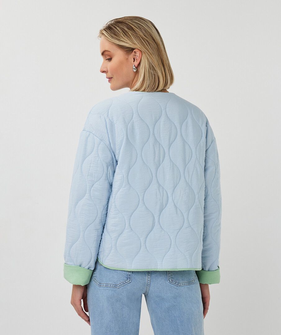 Esqualo Jacket Quilted Contrast - Pacific Blue