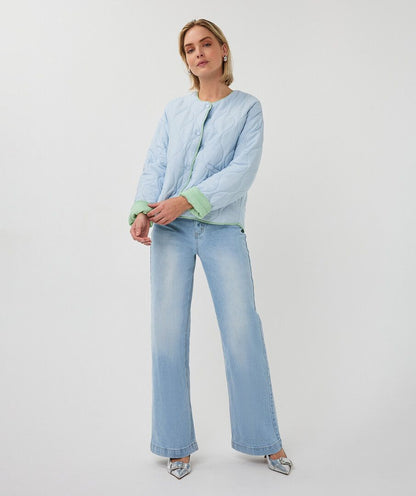 Esqualo Jacket Quilted Contrast - Pacific Blue