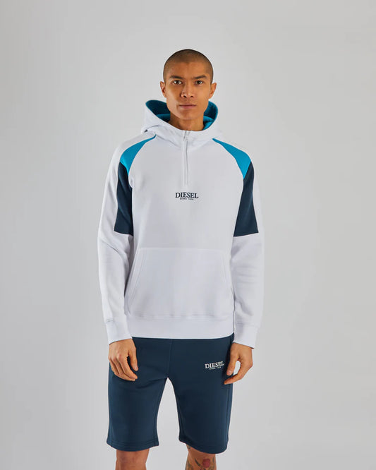 Diesel Teagan Half Zip Hood- Optic White