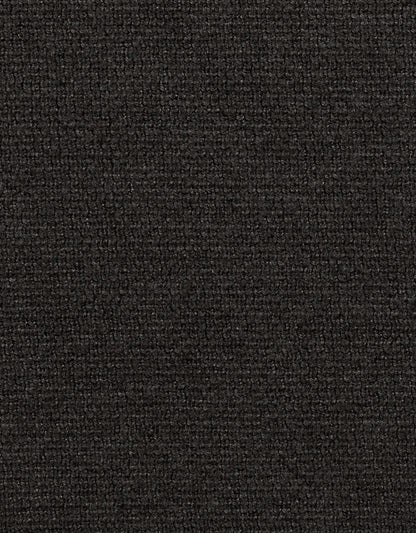 A close-up texture shot of a dark charcoal gray ribbed knit fabric.
