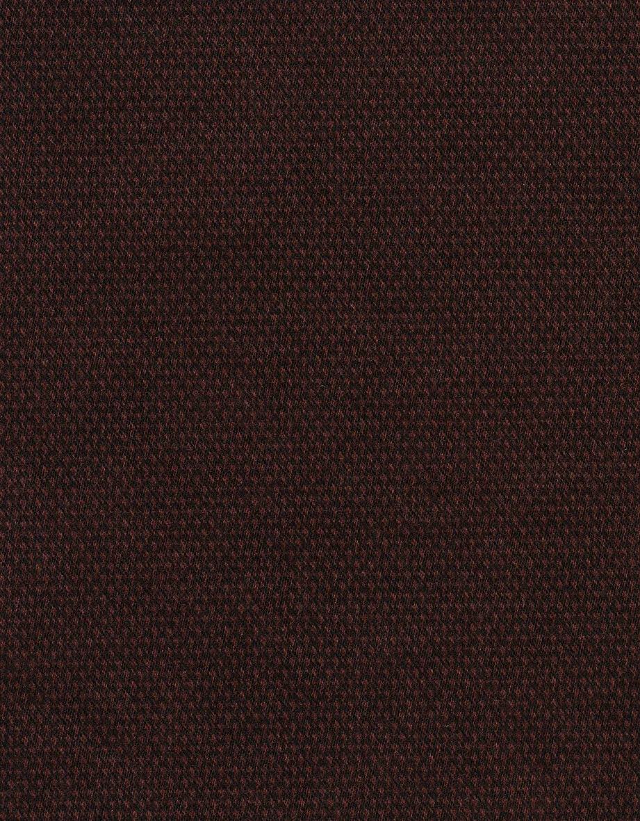 A close-up of a dark brown textured fabric, showing a fine woven pattern.