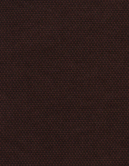 A close-up of a dark brown textured fabric, showing a fine woven pattern.