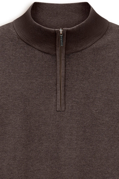 Bugatti Troyer Zip Pullover - Brown