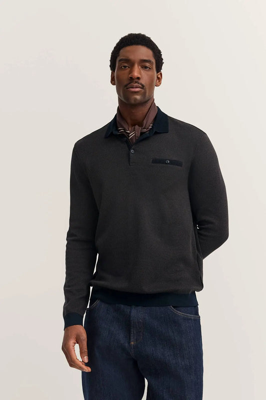 Bugatti Zip Knit Jumper- Brown