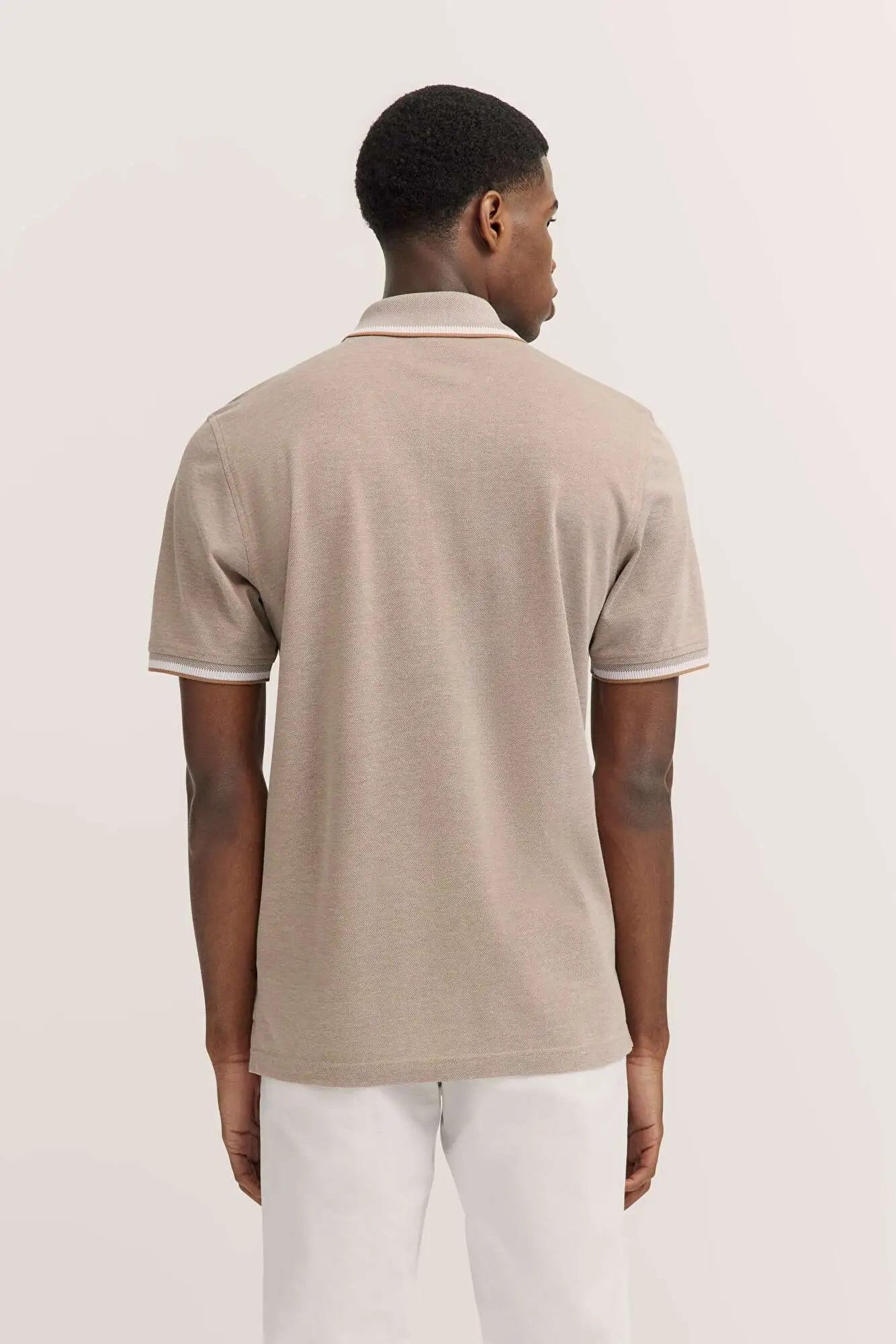 Bugatti Contrast Collar Polo - Biscuit
