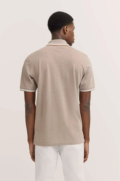 Bugatti Contrast Collar Polo - Biscuit