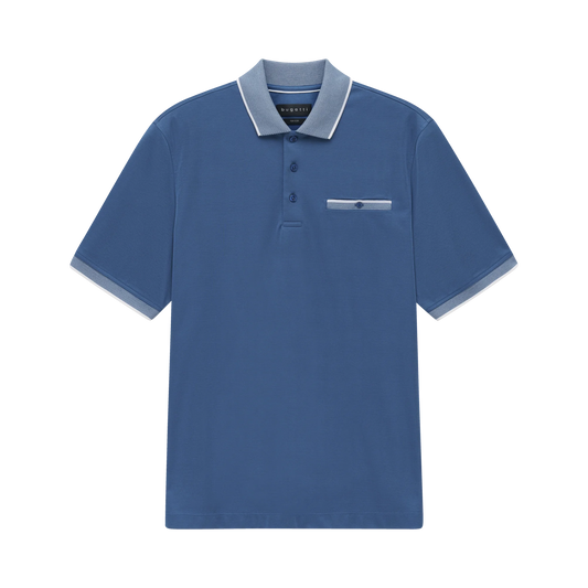 Bugatti Short Sleeve Pocket Polo- Dark Blue