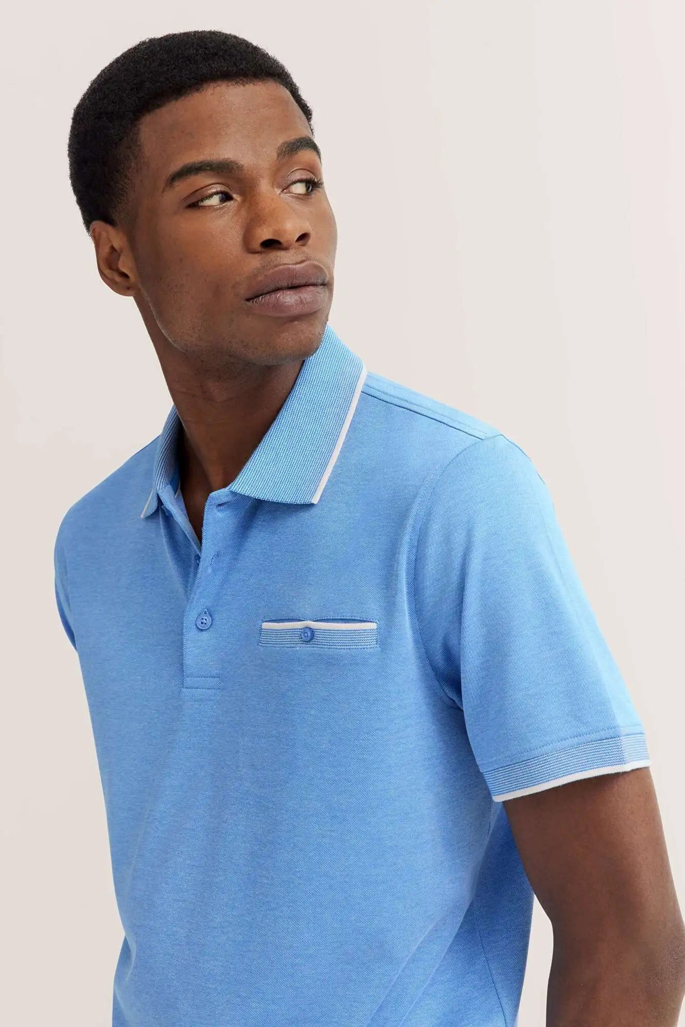 Bugatti Contrast Polo - Sky Blue