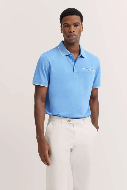 Bugatti Contrast Polo - Sky Blue