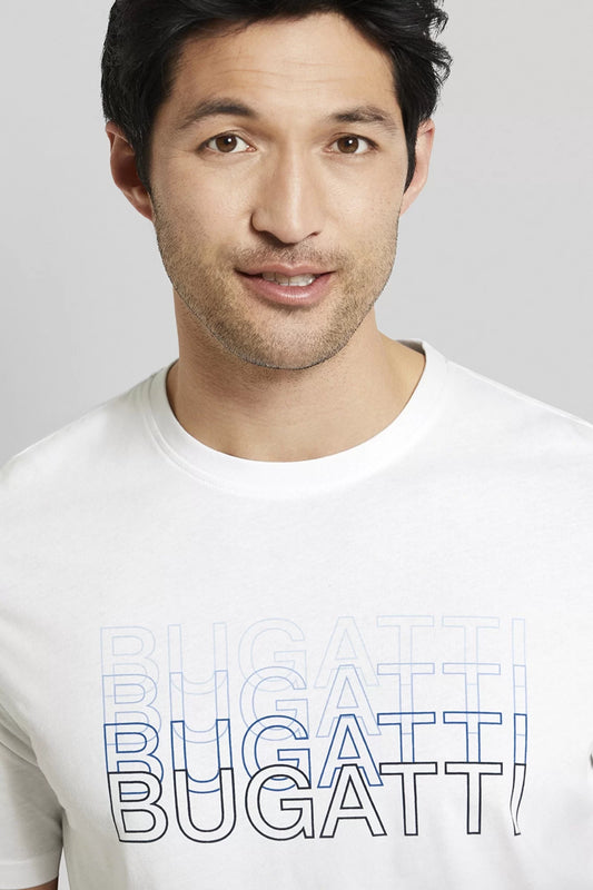 Bugatti Logo Print T-Shirt - White