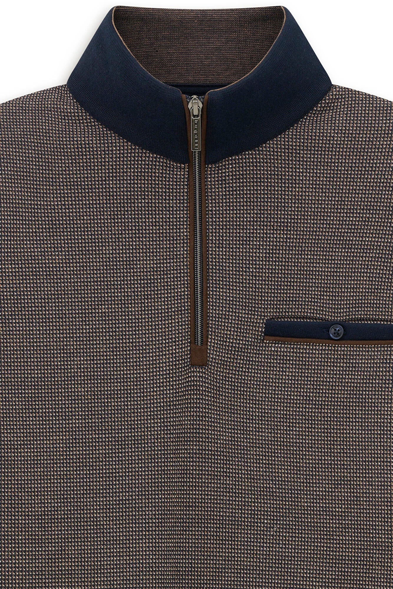 Bugatti Half Zip Sweatshirt - Brown