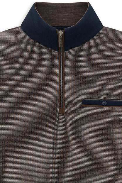 Bugatti Half Zip Sweatshirt - Brown
