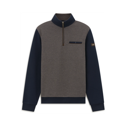 Bugatti Half Zip Sweatshirt - Brown