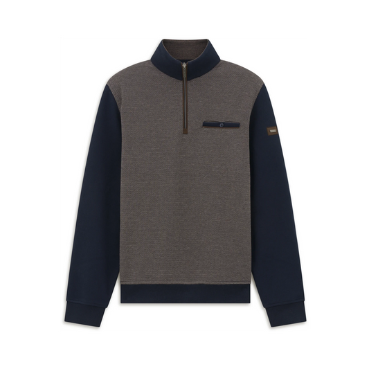 Bugatti Half Zip Sweatshirt - Brown