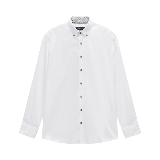 Bugatti Long Sleeve Casual Shirt - White