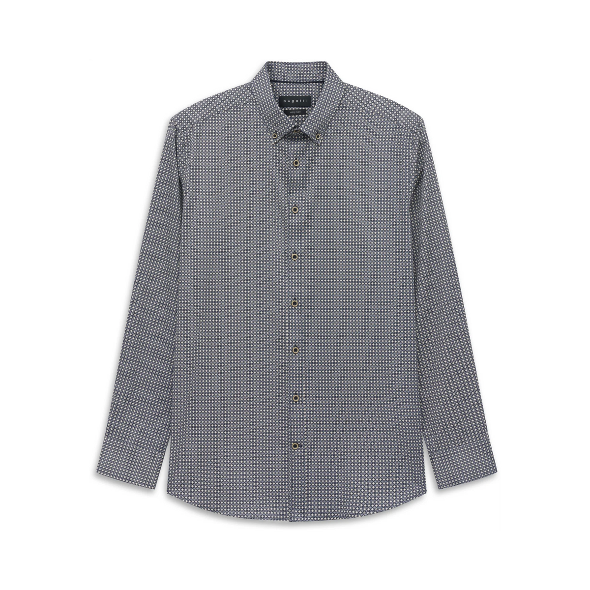 Bugatti Long Sleeve Casual Shirt - Navy Print