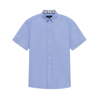 Bugatti Soft Cotton Short Sleeve Shirt - Blue