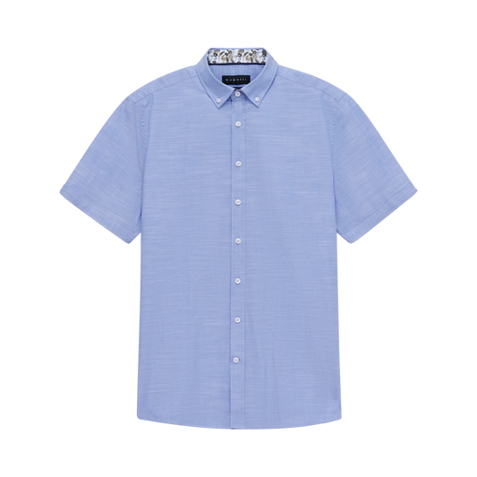 Bugatti Soft Cotton Short Sleeve Shirt - Blue