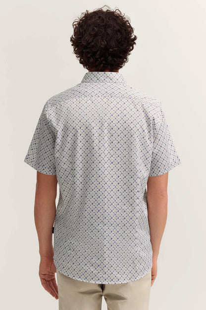 Bugatti Short Sleeve Pattern Shirt - Olive