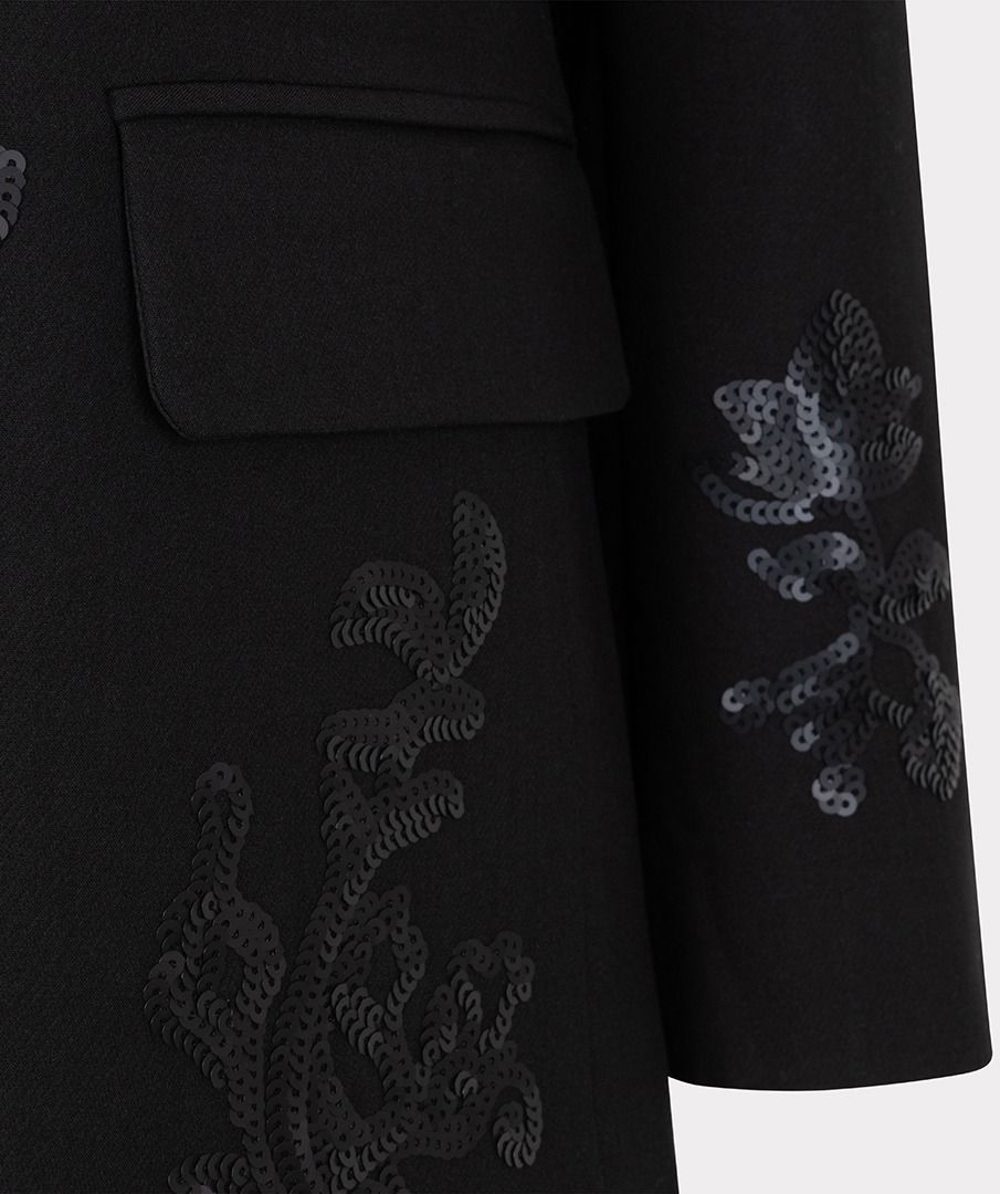 Esqualo Basic City Blazer Sequin - Black
