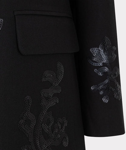 Esqualo Basic City Blazer Sequin - Black