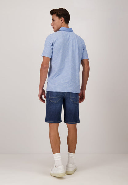 Fynch Hatton Cotton Jersey Polo Shirt in Light Sky