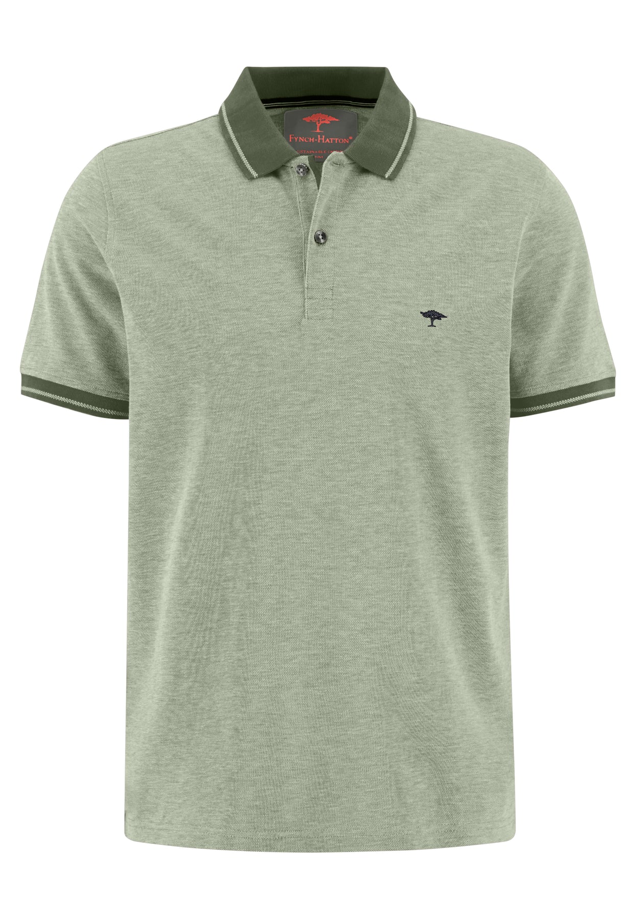 Fynch Hatton Two Tone Olive Polo