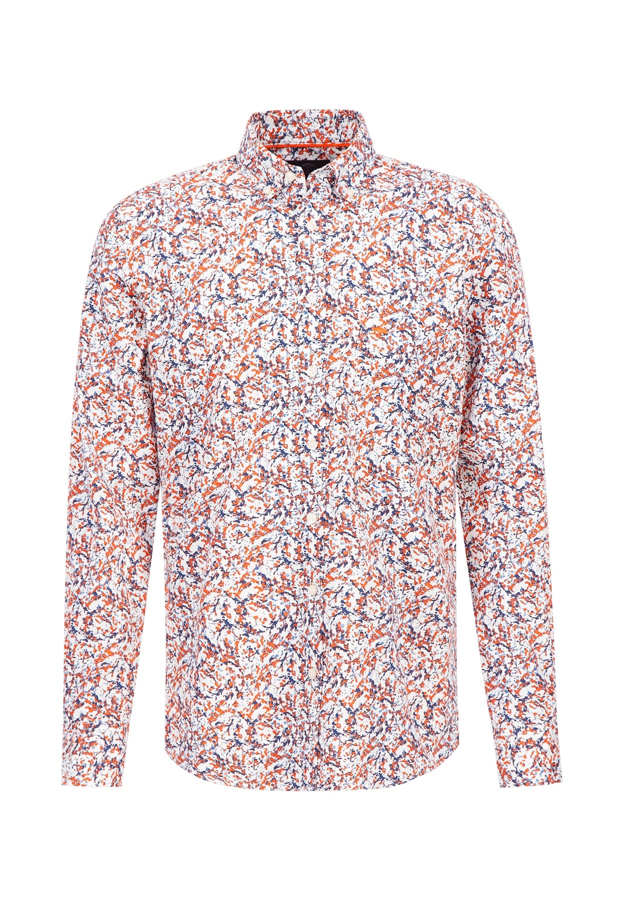 Fynch Hatton Tangerine Print Button-Down Shirt | TRM – TRM Clothing