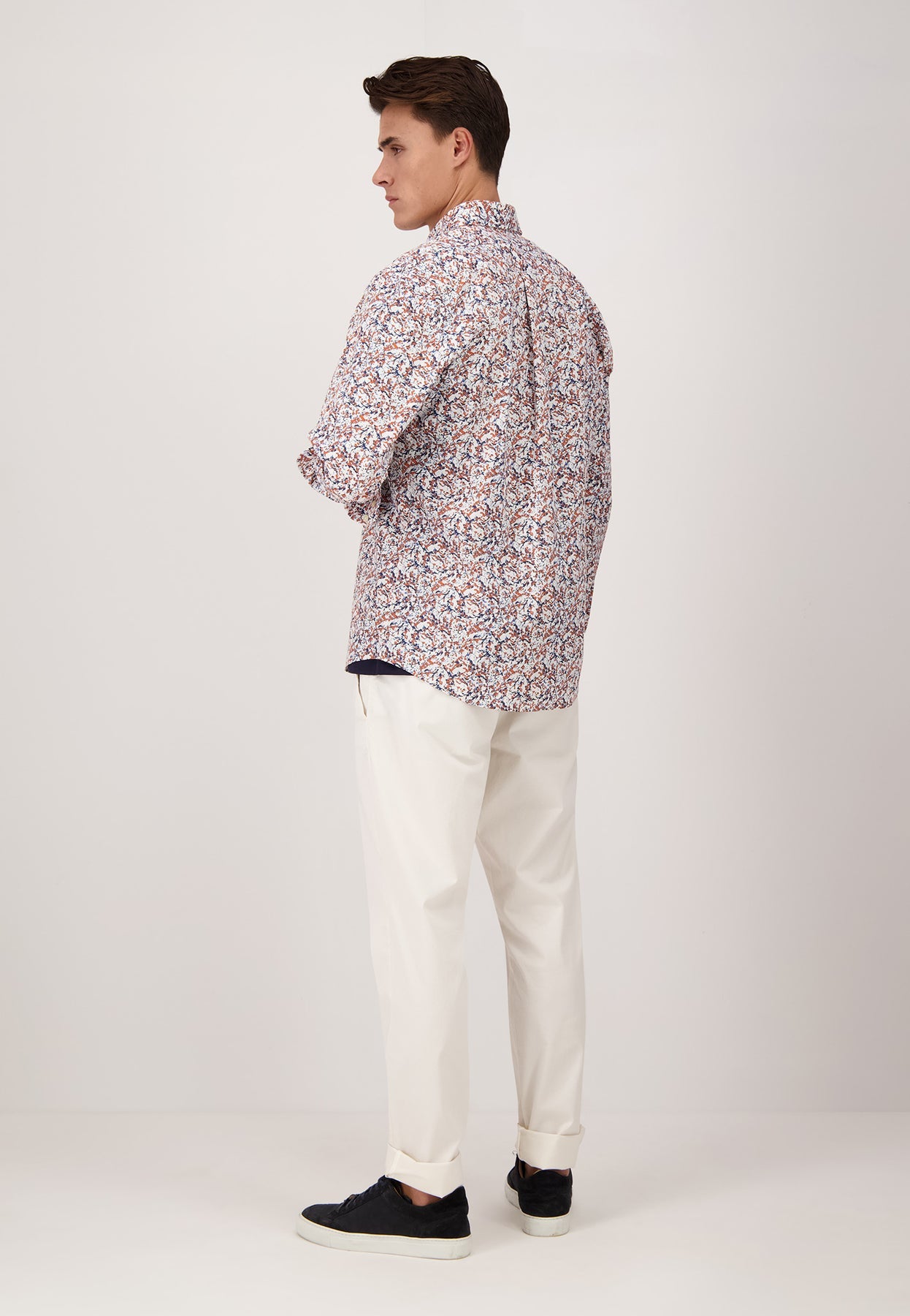 Fynch Hatton Tangerine Print Button-Down Shirt | TRM – TRM Clothing