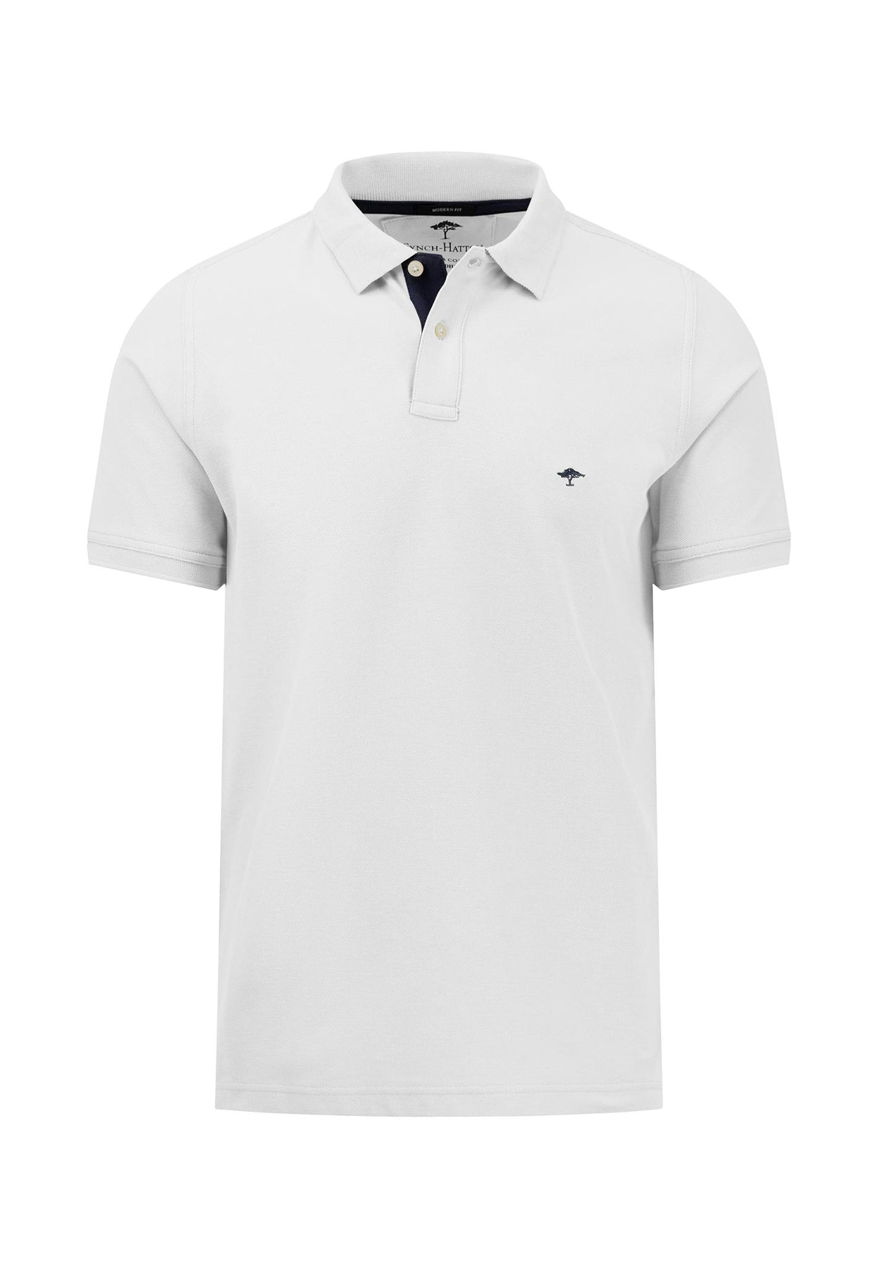 Fynch Hatto Cotton Contrast Polo - White
